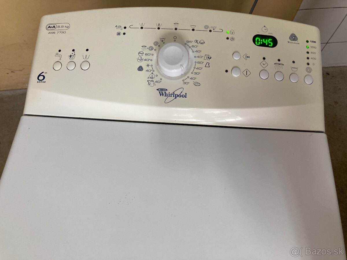 Práčka Whirlpool AWE 7730 5,5kg/1200ot. PLNE FUNKĆNÁ