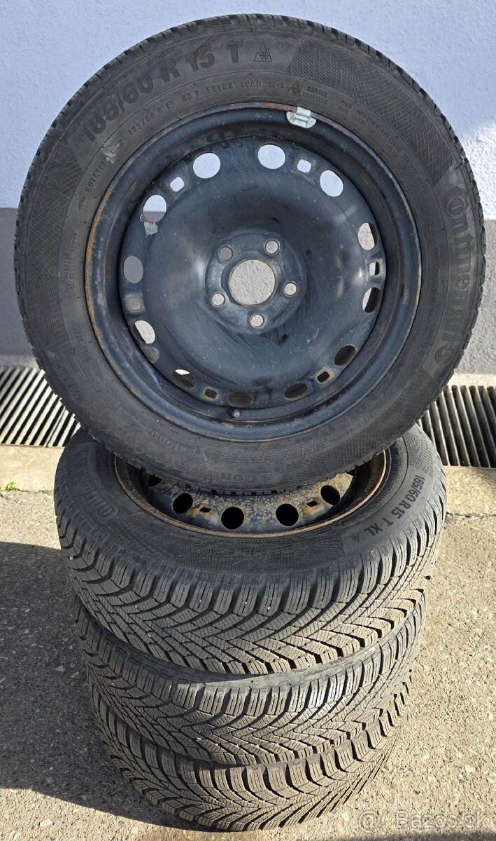 185/60 R15 zimné komplety Continental
