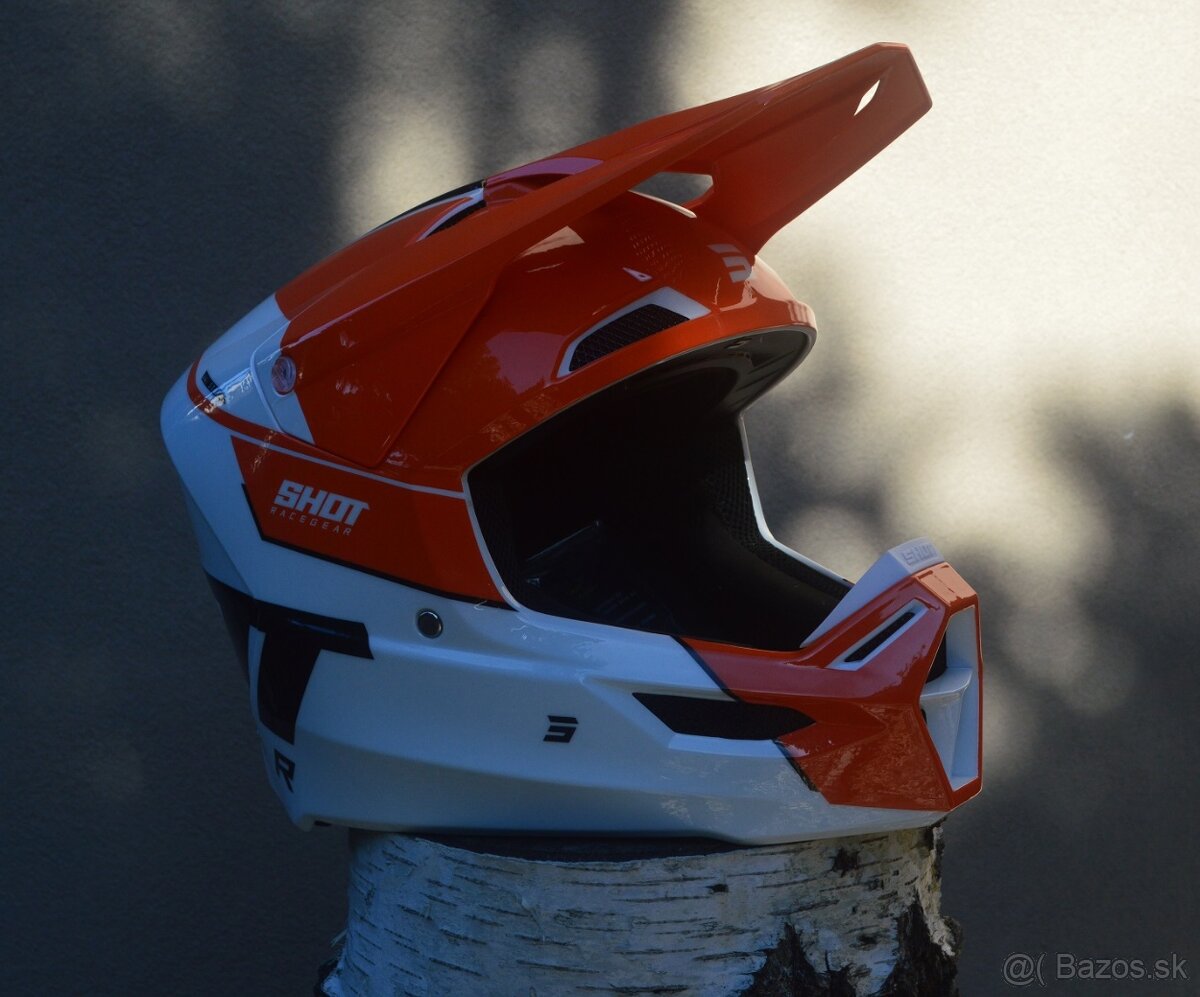 mx helma okuliare CE.06 shot bielo oranžová