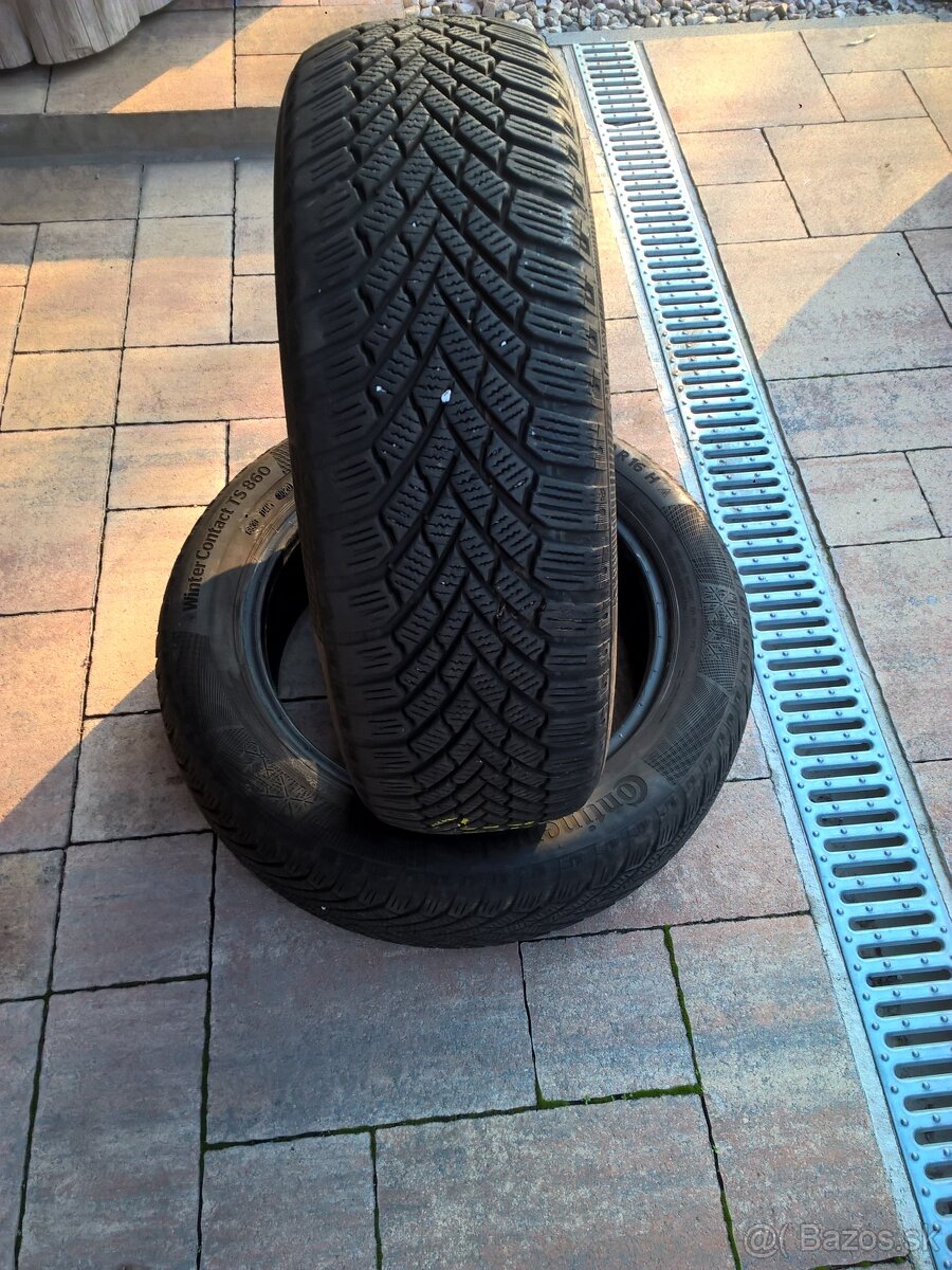 2 ks ZIMNÉ 185/60 R16 86H CONTINENTAL 7 mm 2020 LEN 15-€/kus