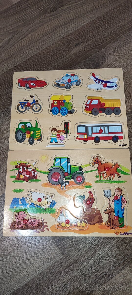 Drevené detské vkladačky 2ks