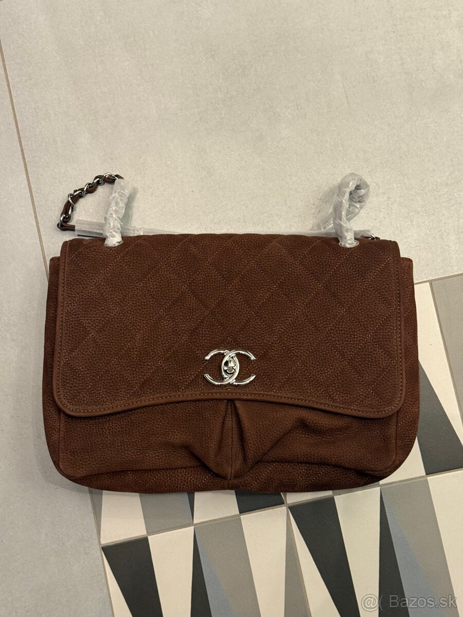 Chanel - Hnedá semišová kabelka