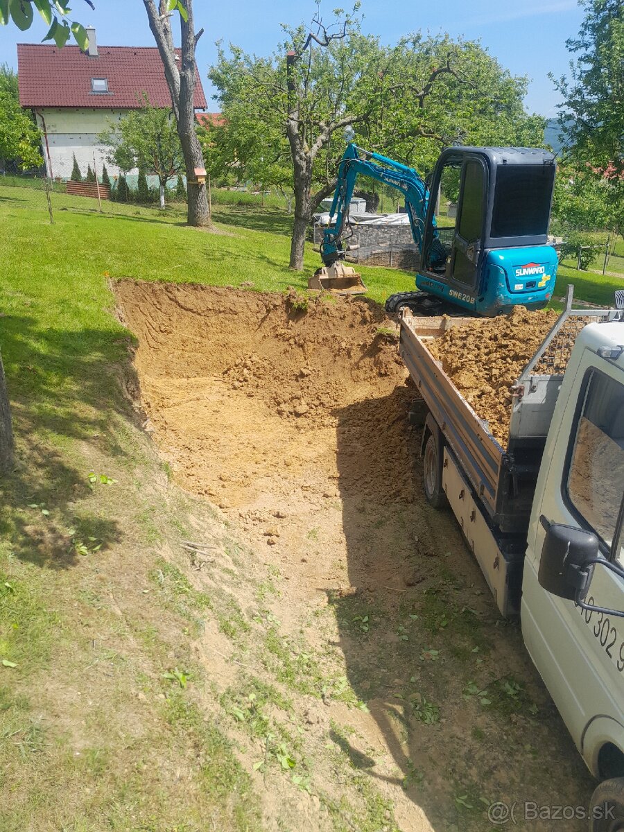 Vykop. prac. minibagrom 2t