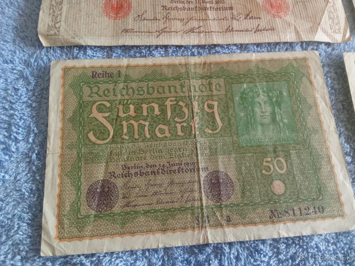 subor starozitnych nemeckych bankoviek ,monarchia-republika