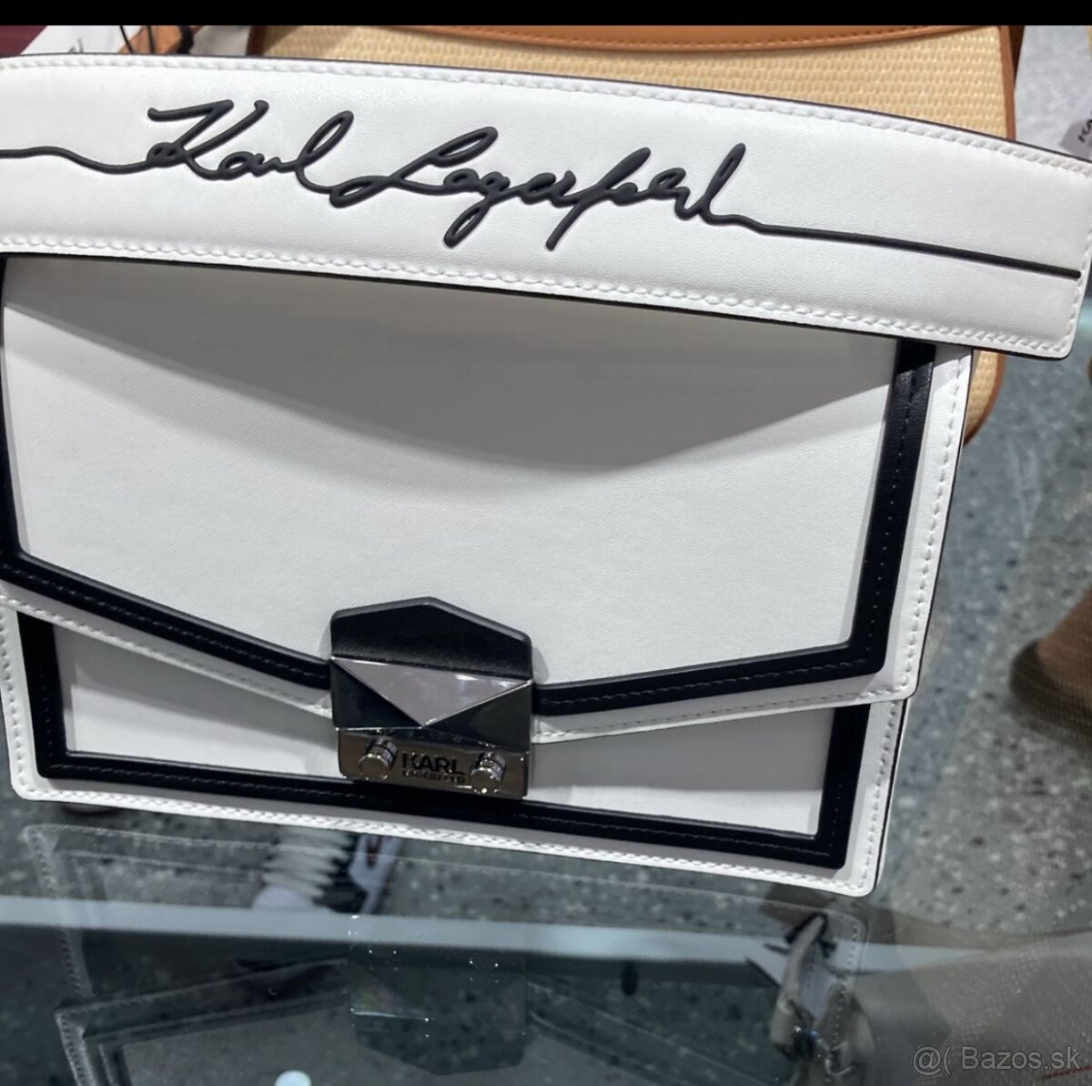 Karl lagerfeld kabelka biela kožená originál