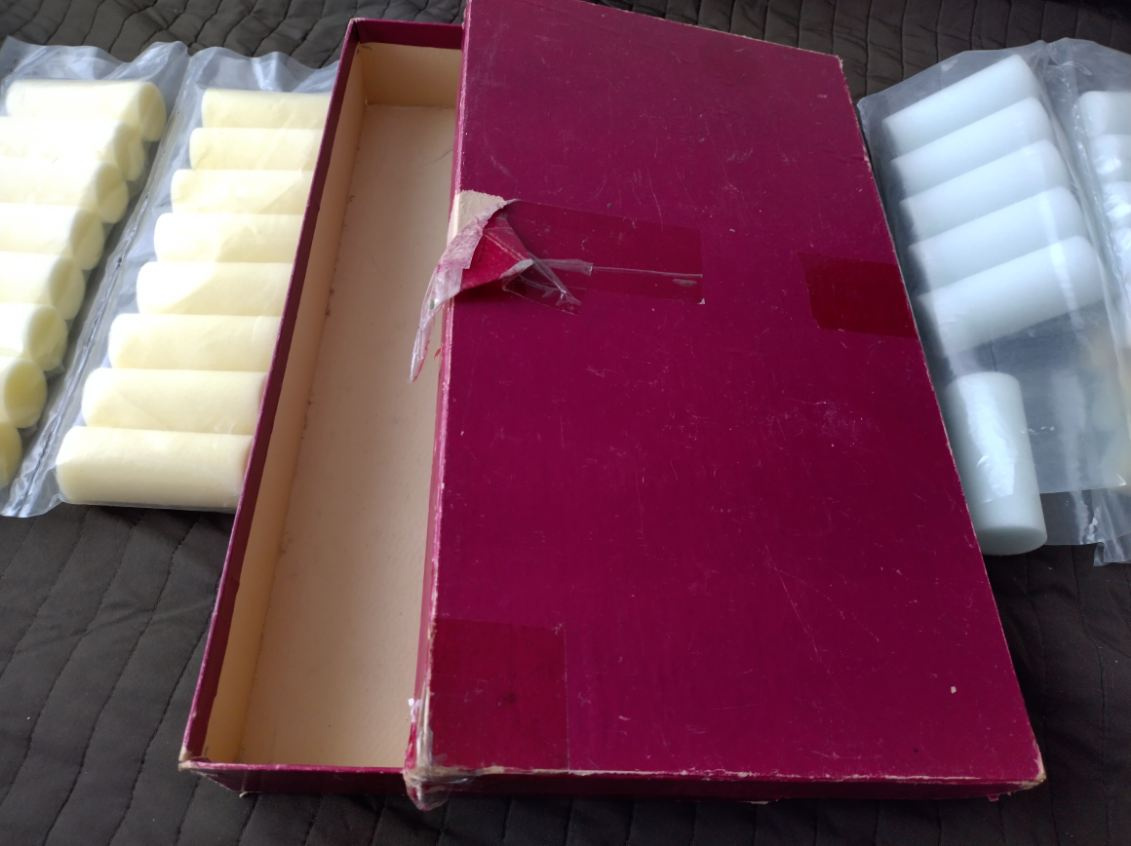 retro krabica na vianocne ozdoby - svetlá