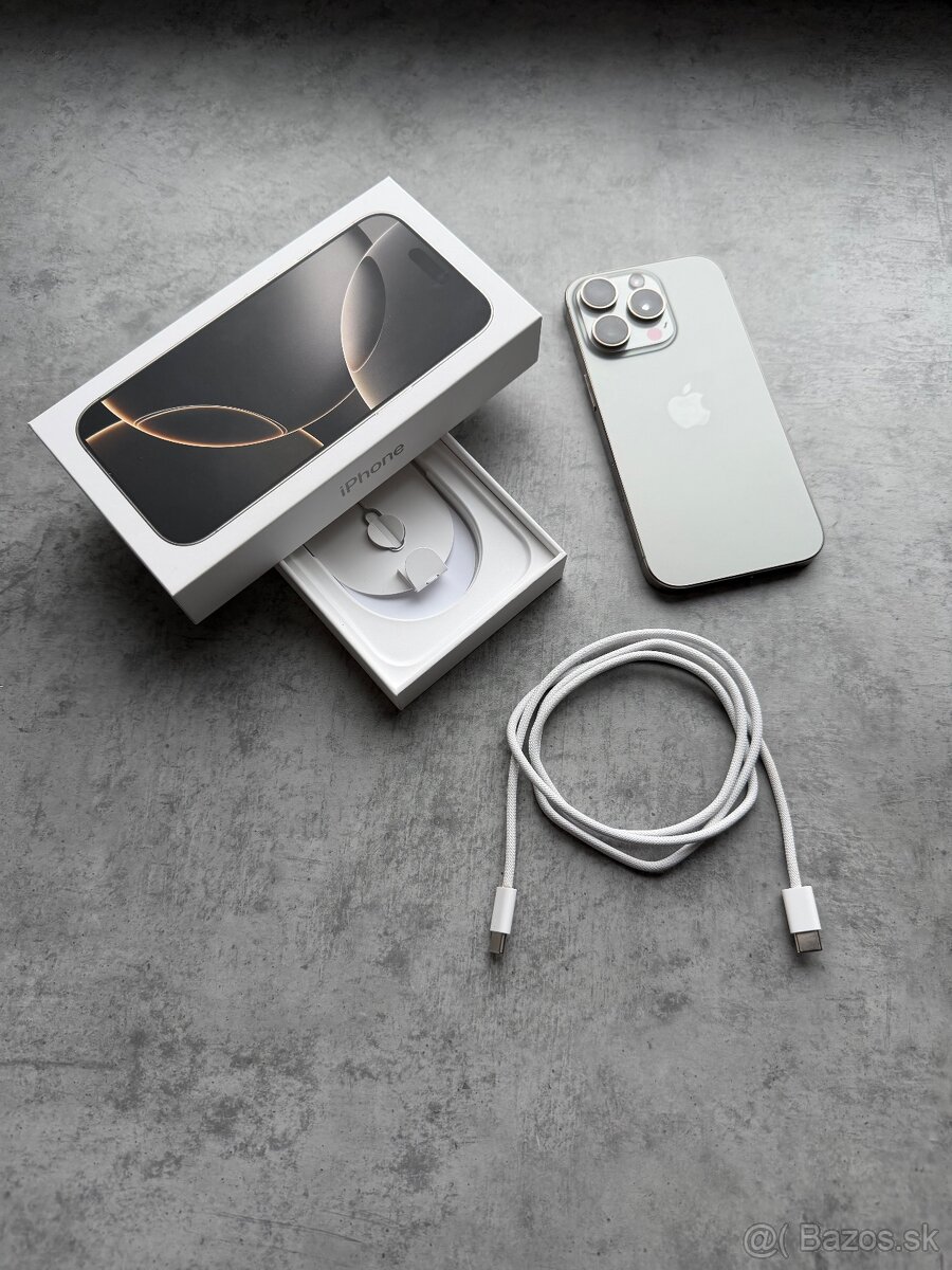 Iphone 16 pro 256gb strieborný