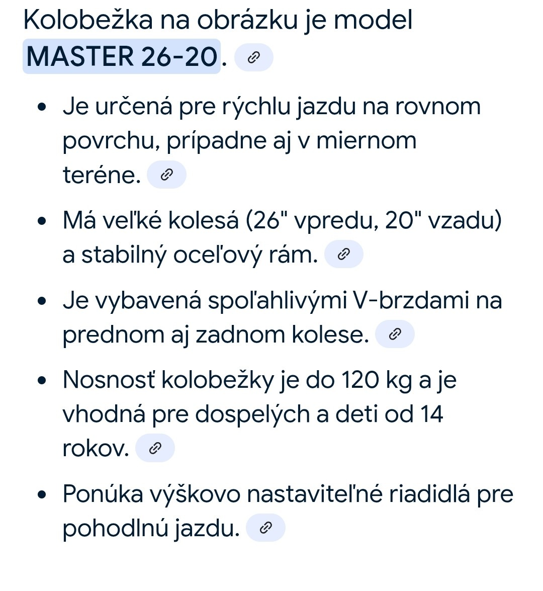 Kolobežka Master 26-20