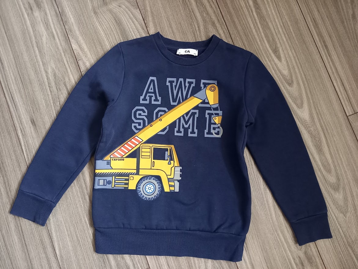 Mikina a autíčkom-top stav-veľkosť 134