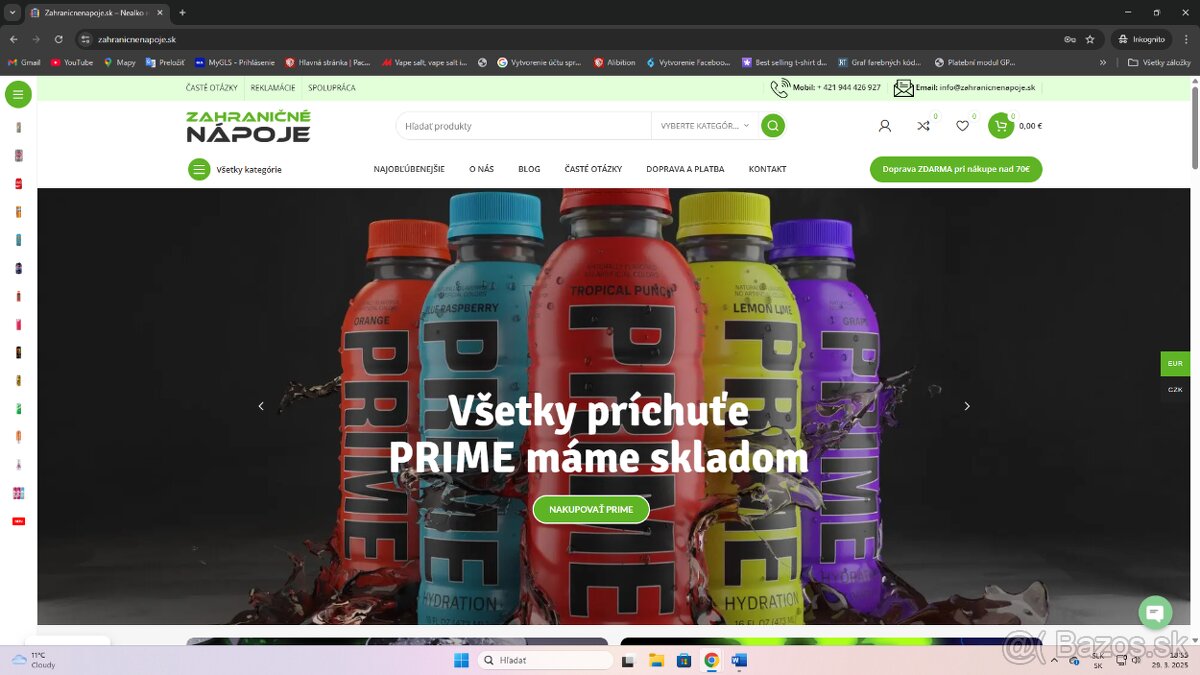 Predám eshop na predaj nápojov