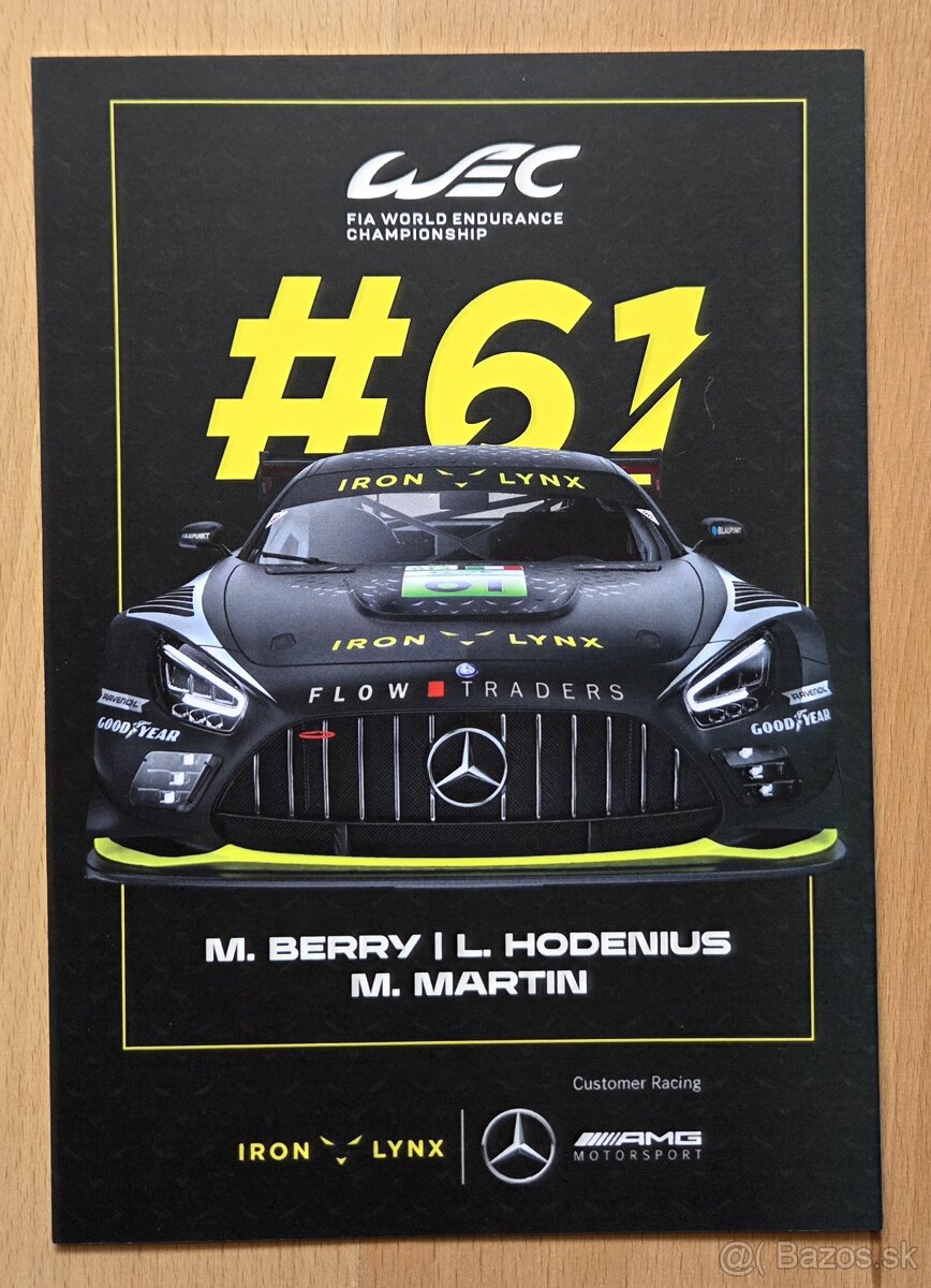 Iron Lynx Mercedes AMG originální autogramy na autogramkartě