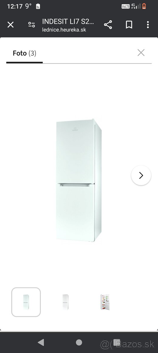Predám chladničku s mrazničkou Zn Indesit