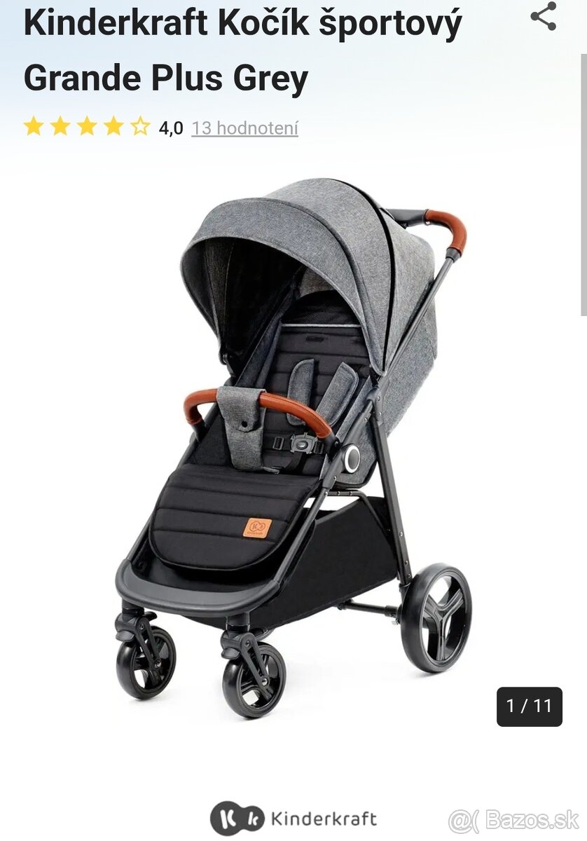 Predám športový kočík Kinderkraft Grande plus grey