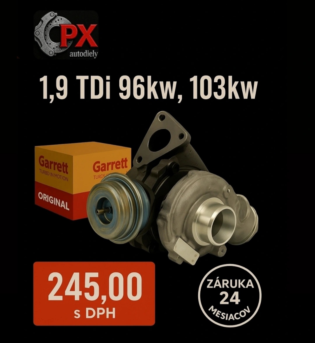 Turbo GARRETT 1.9 TDi, 2.0 TDi - 96kw,100kw,103kw