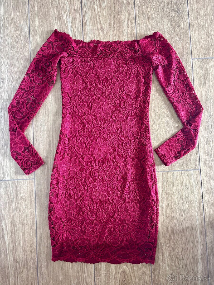 Červené čipkované dámske šaty AMISU