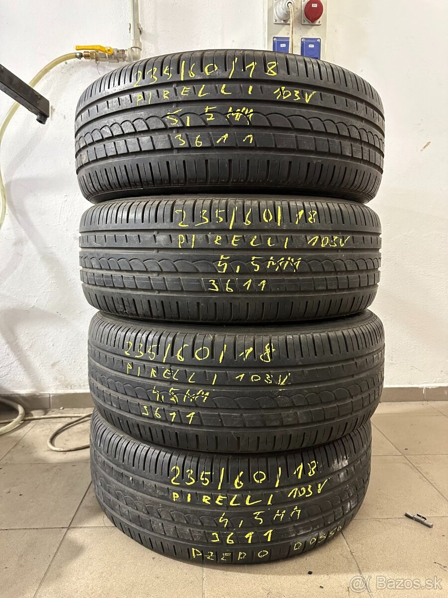 R18 235/60 Pirelli Pzero Rosso 4x5.5-4-5MM DOT3611 - 100 EUR