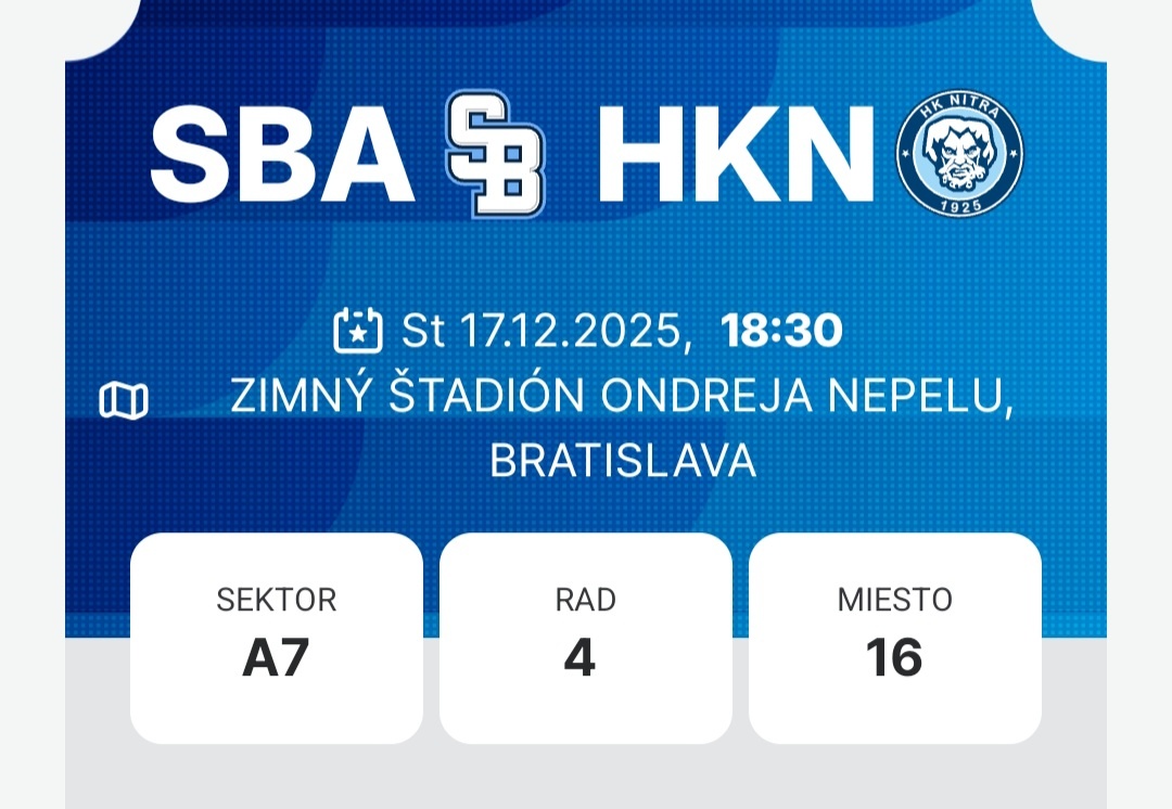 Vstupenky na hokej Slovan vs Nitra – zajtra
