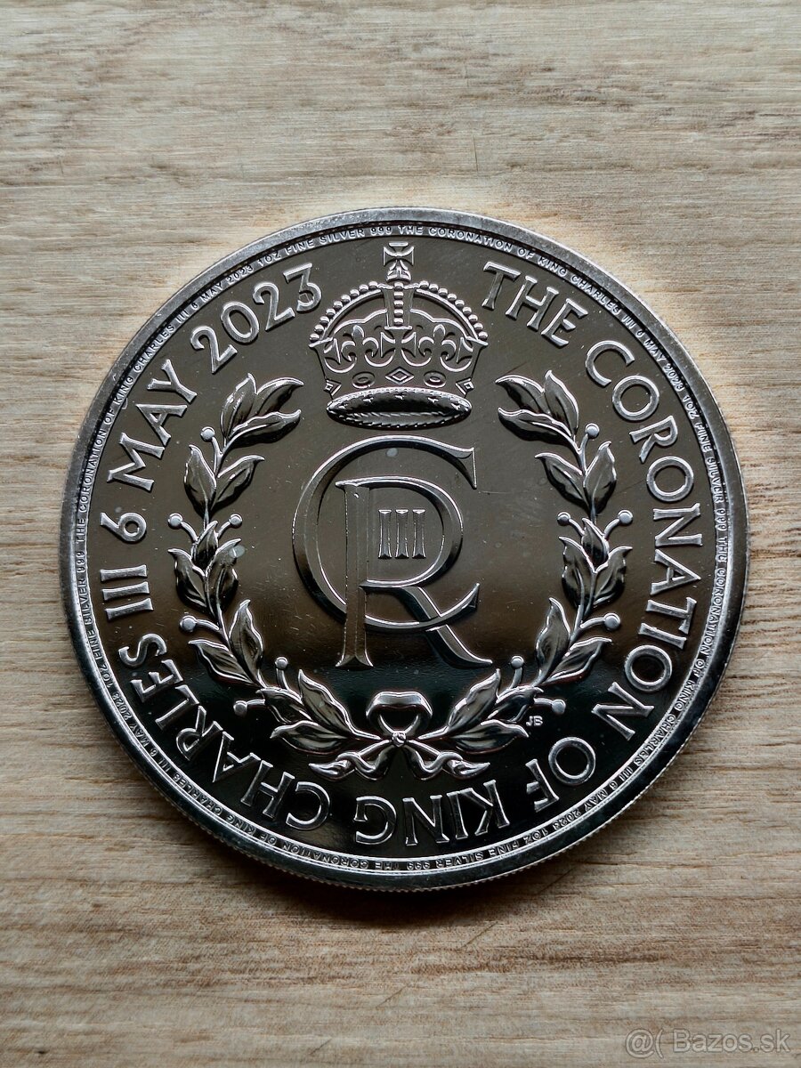 Strieborná minca Korunovácia kráľa Karola III.
