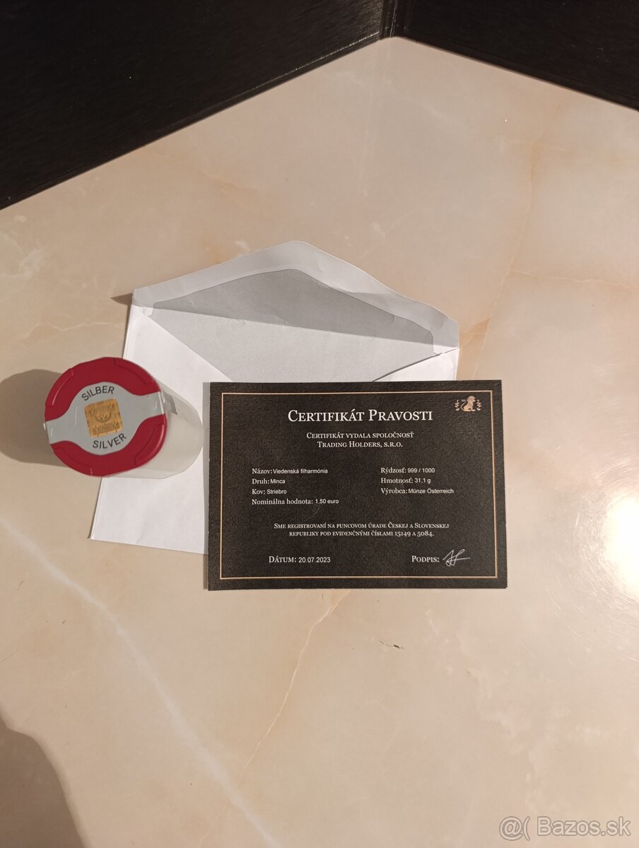 Investične mince striebro wienerphilharmony