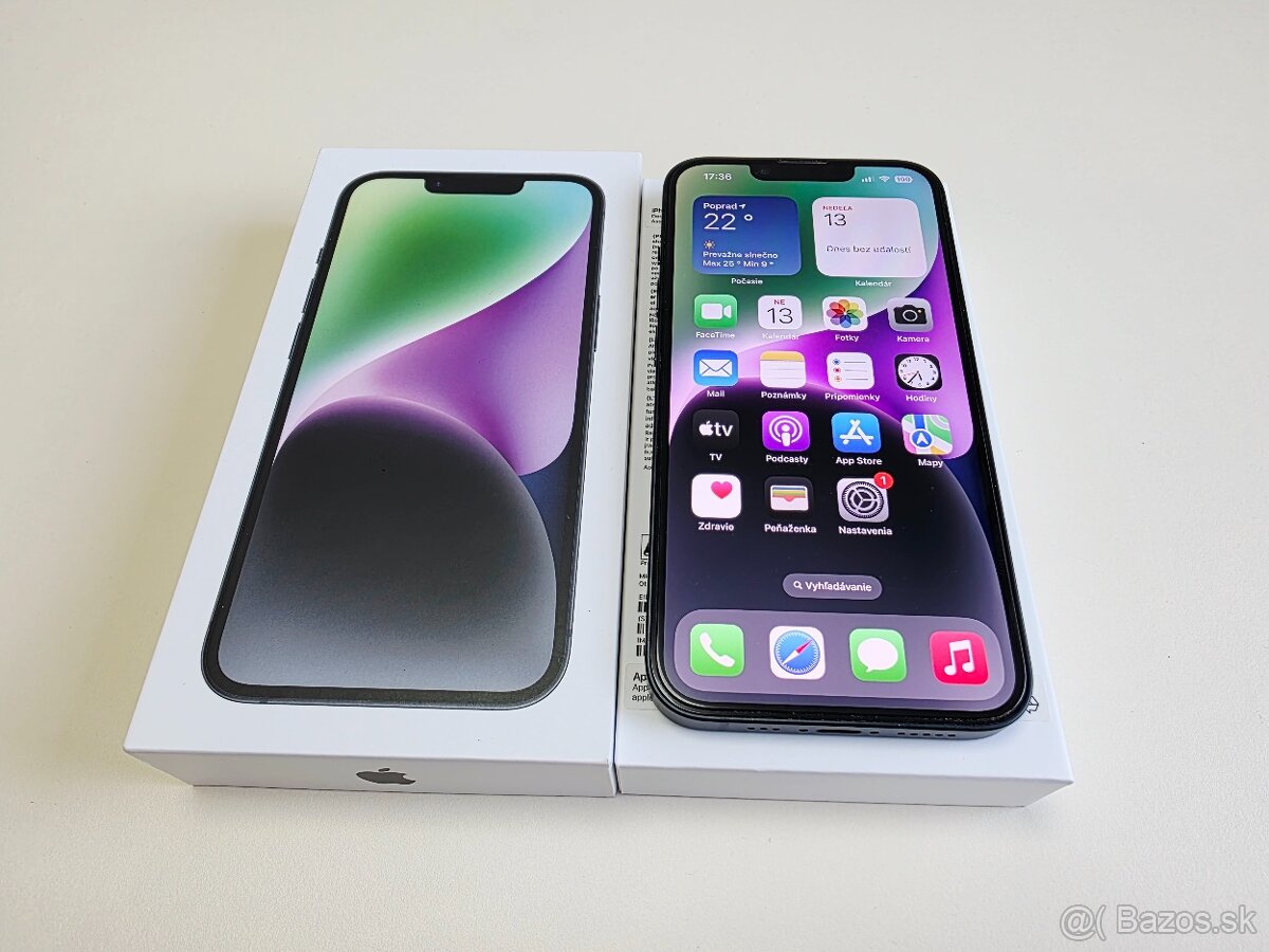 APPLE IPHONE 14 256GB BLACK TOP STAV