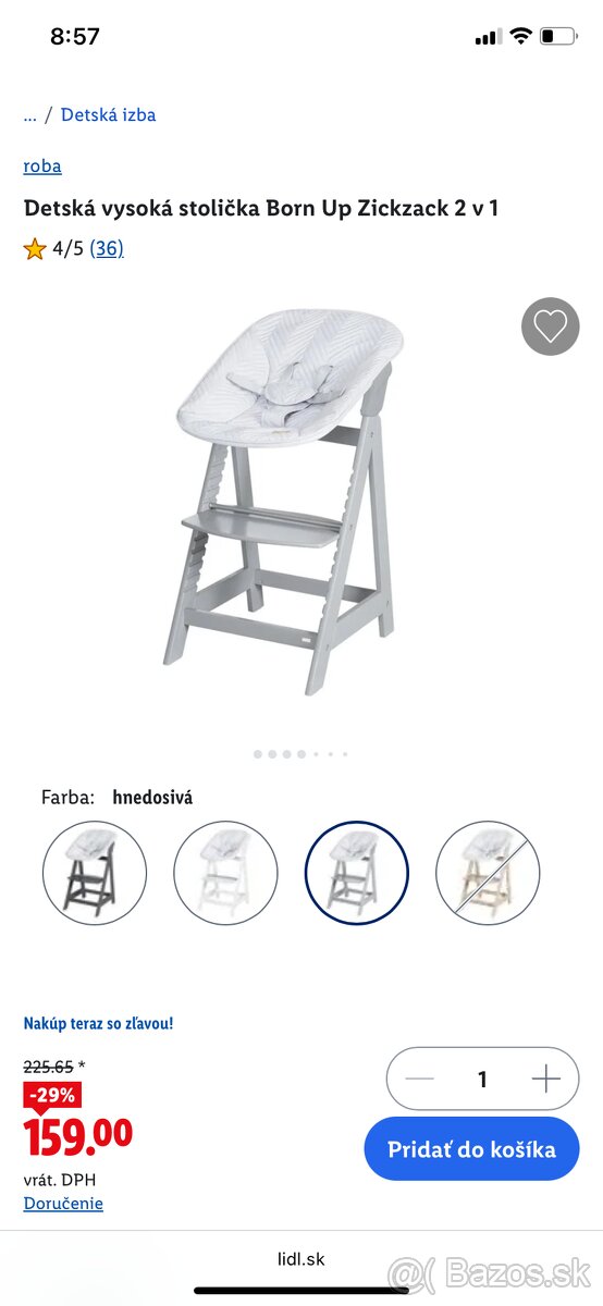 Detska jedalenska rastúca stolicka Roba