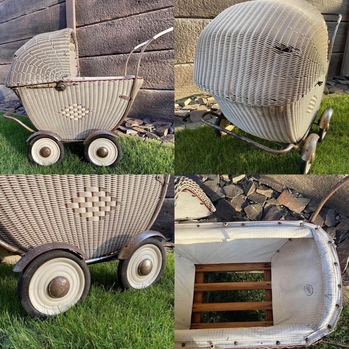 Predám starožitný detský prútený kočík pre bábiky / 50.roky