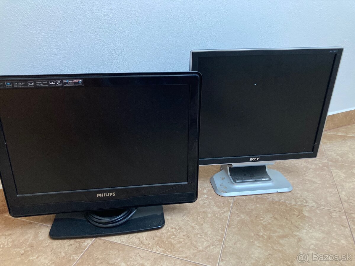 Predám LCD monitory – Philips + Acer