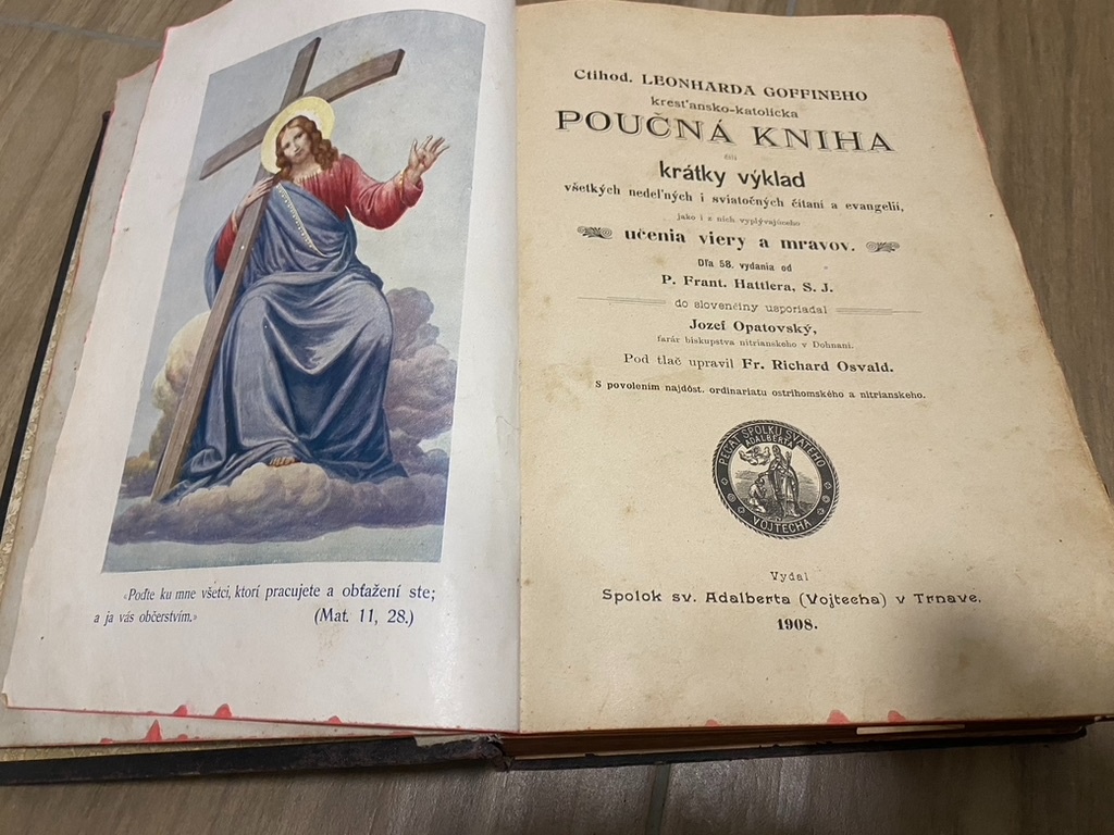 Historická katolícka kniha - Goffineho Poučná kniha (1908)