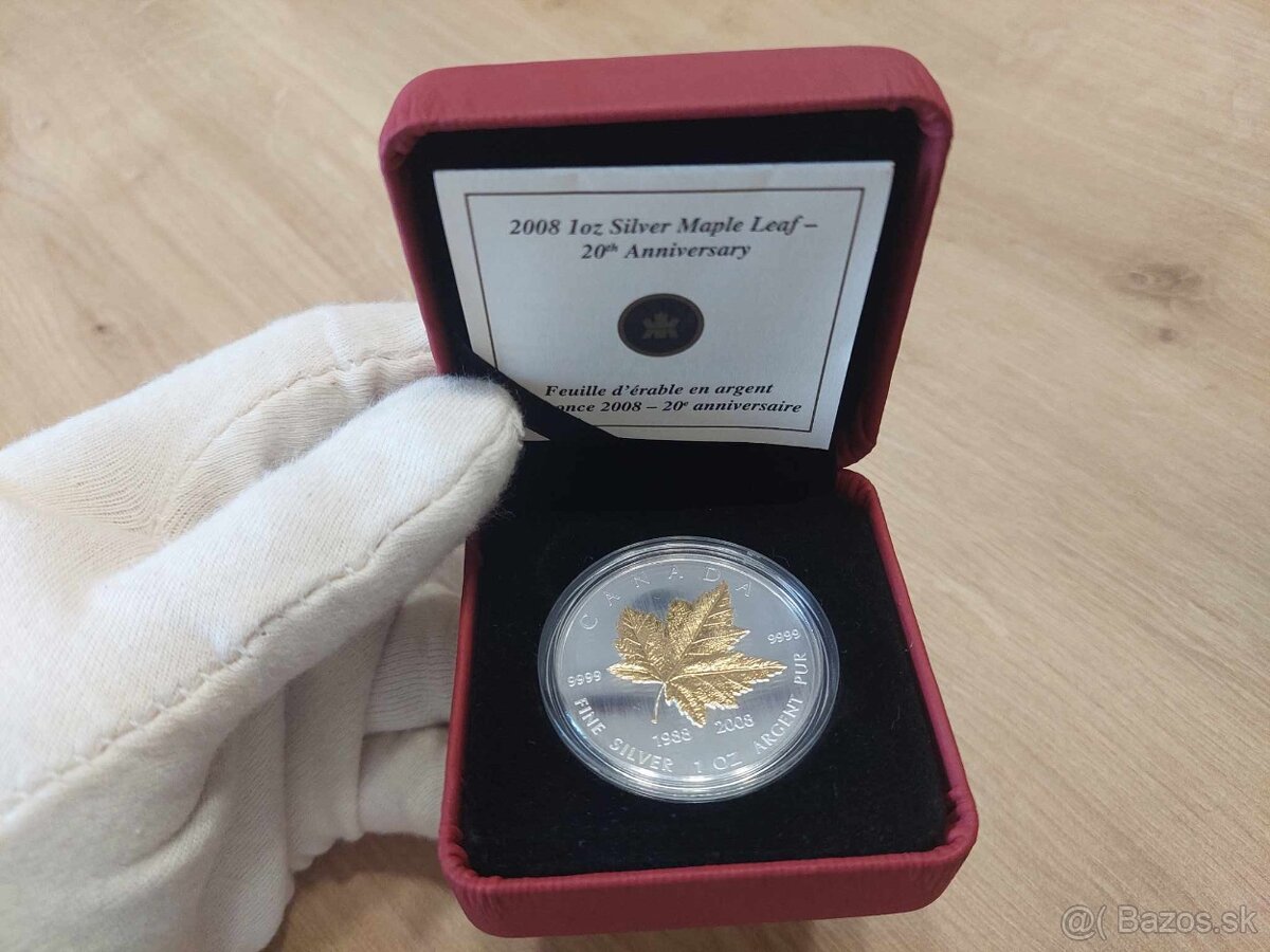 Jubilejná pozlátená Maple Leaf 2008