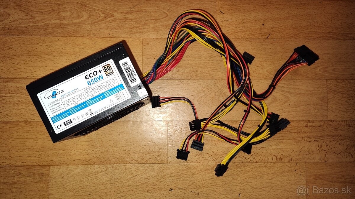 Zánovný napájací zdroj Eurocase 650W - záruka
