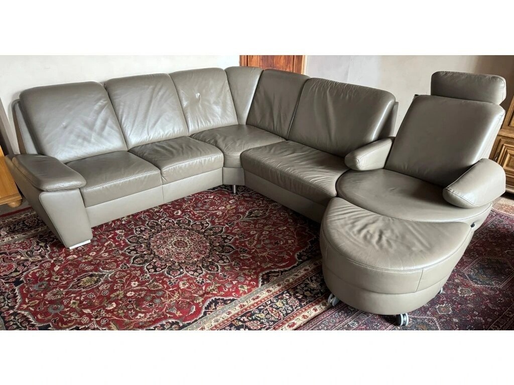 Luxusní rohová kožená sedací souprava, 2971