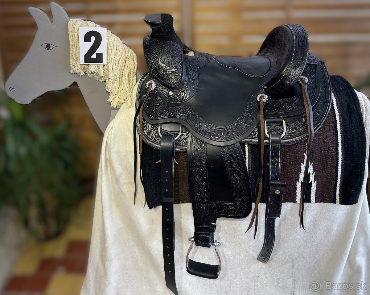 Westernový sedlový komplet 2) černý WADE