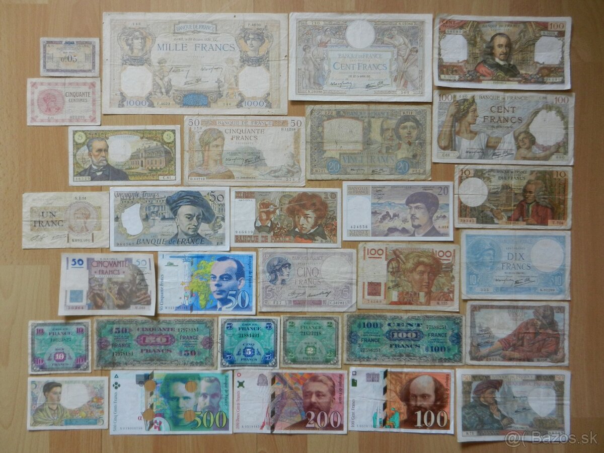 Bankovky Francuzko,Švajčiarsko a iné