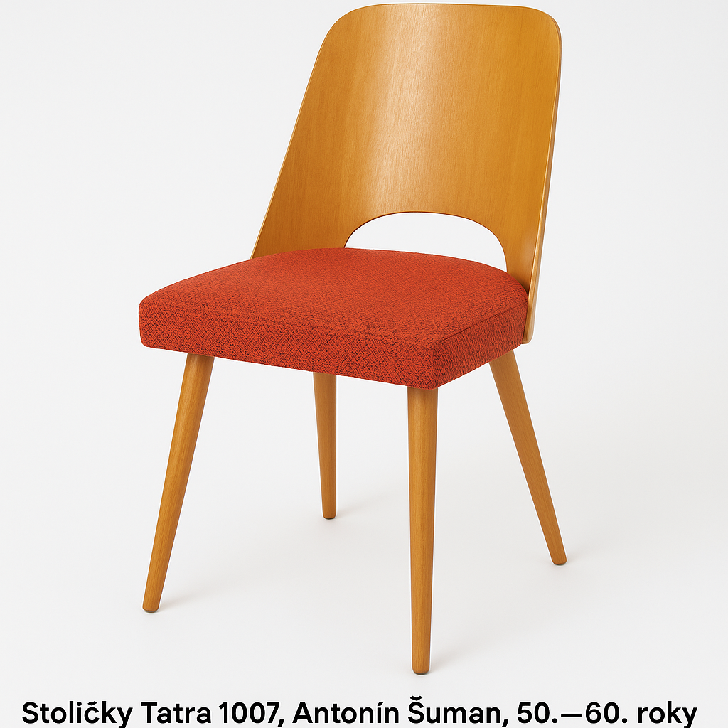 Predám 4 ks dizajnových retro stoličiek – Tatra 1007,