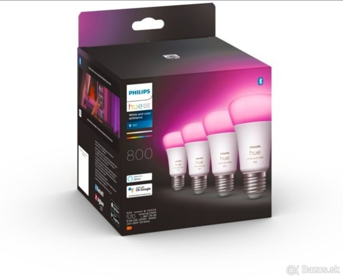 Philips farebne smart ziarovky 4ks balenie