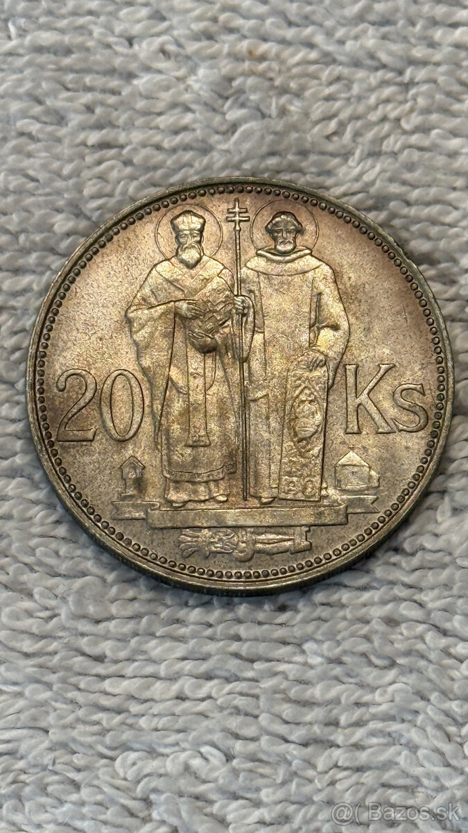 Stříbrná mince Slovenská republika – 20 Ks 1941 (Sv. Cyril a