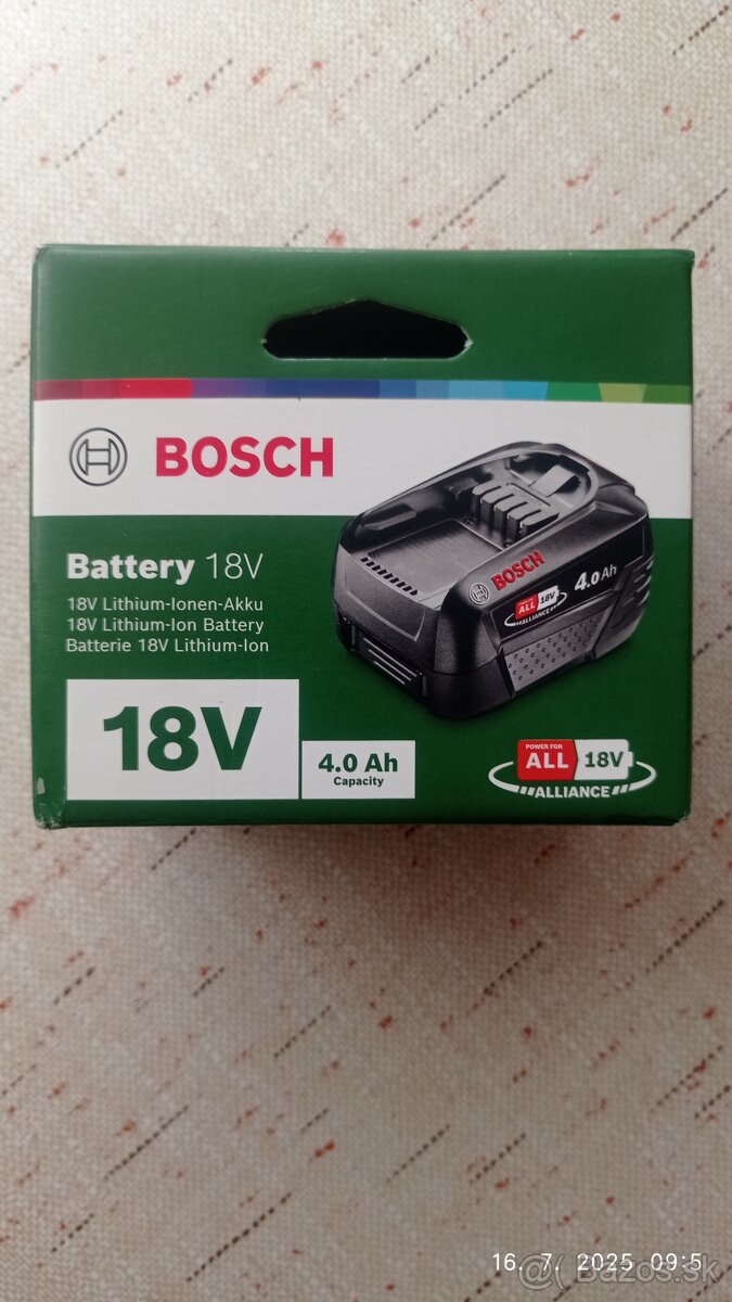 Akumlátor Bosch 18V 4Ah