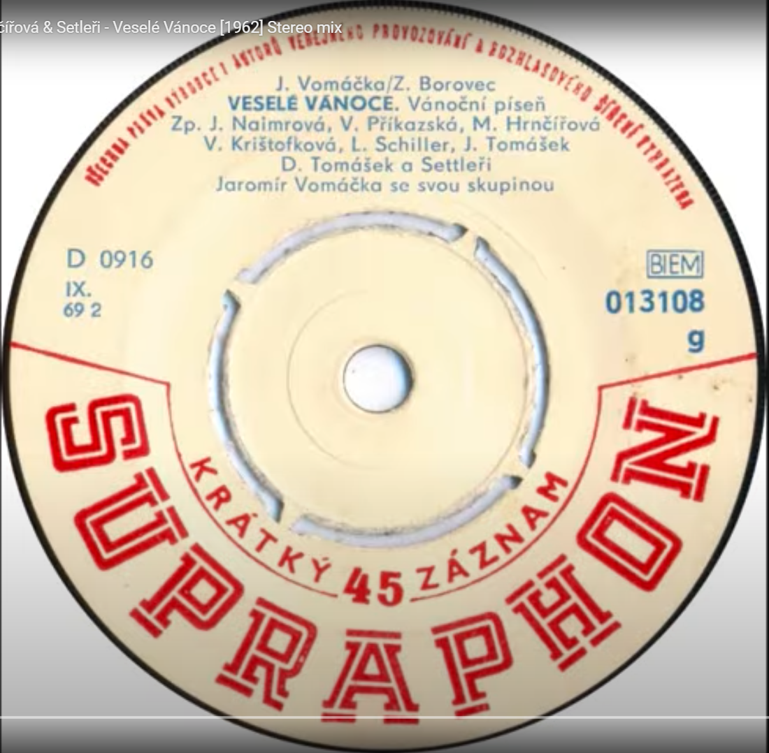 SP platňa SUPRAPHON Veselé Vánoce (1962)