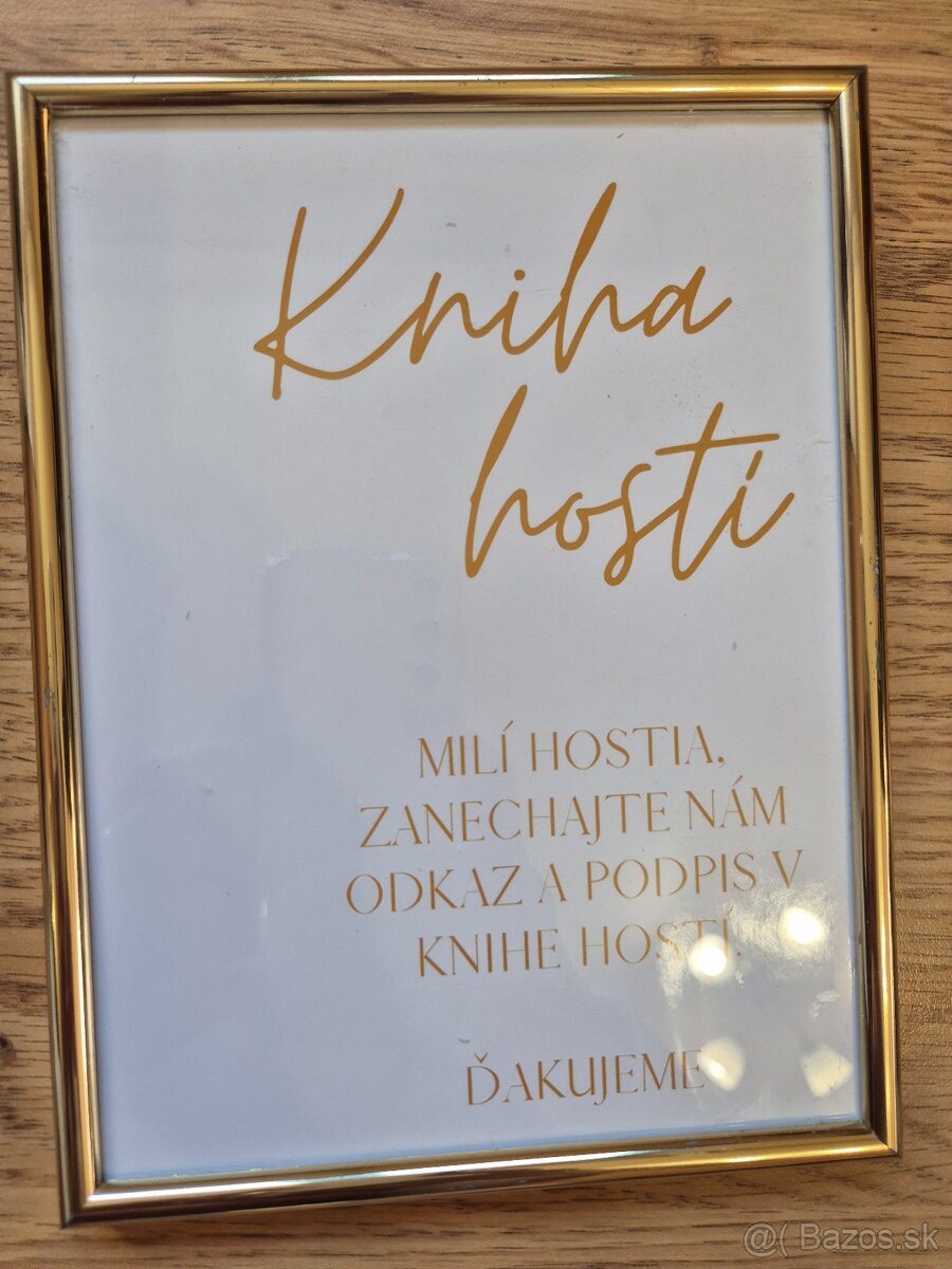 Rámiky s nadpismi na stoly
