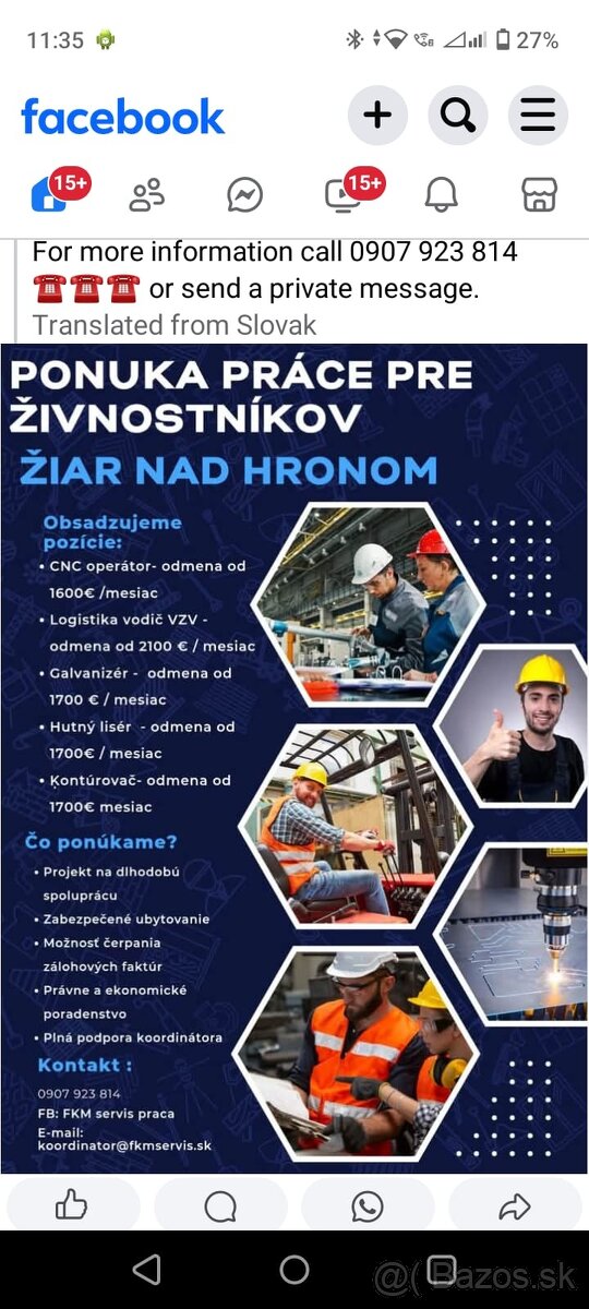 Ponuka práce na živnosť