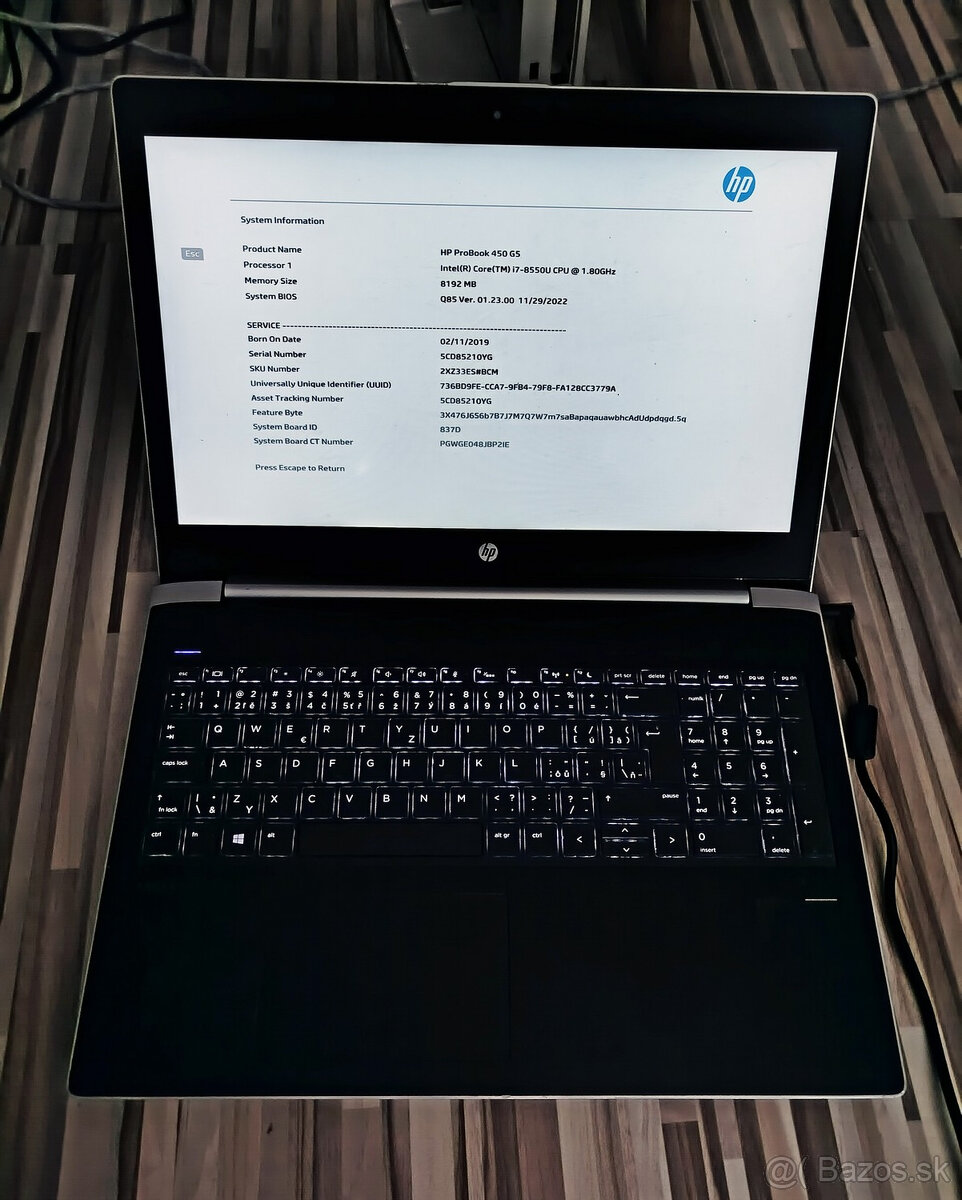 notebook HP ProBook 450 G5 Core i7-8550u na ND /ND68/