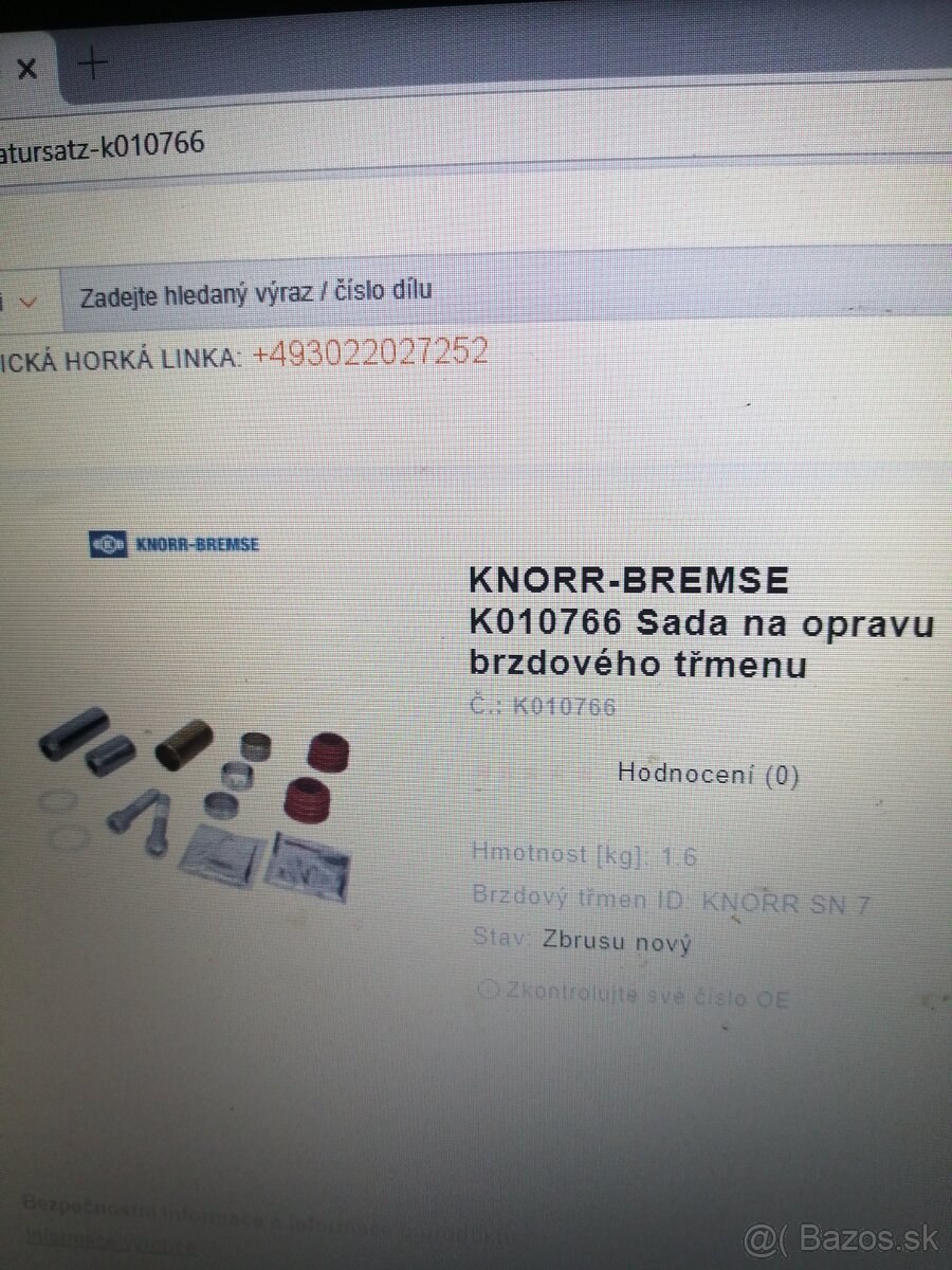 Brzdy, opravna sada brzdový třmen KNOOR BREENSE