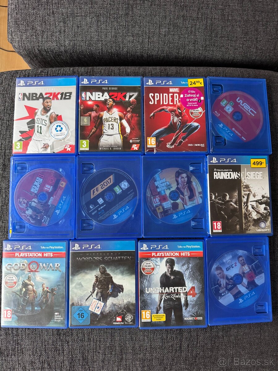 Hry na ps4 od 5€ - spiderman, red dead..