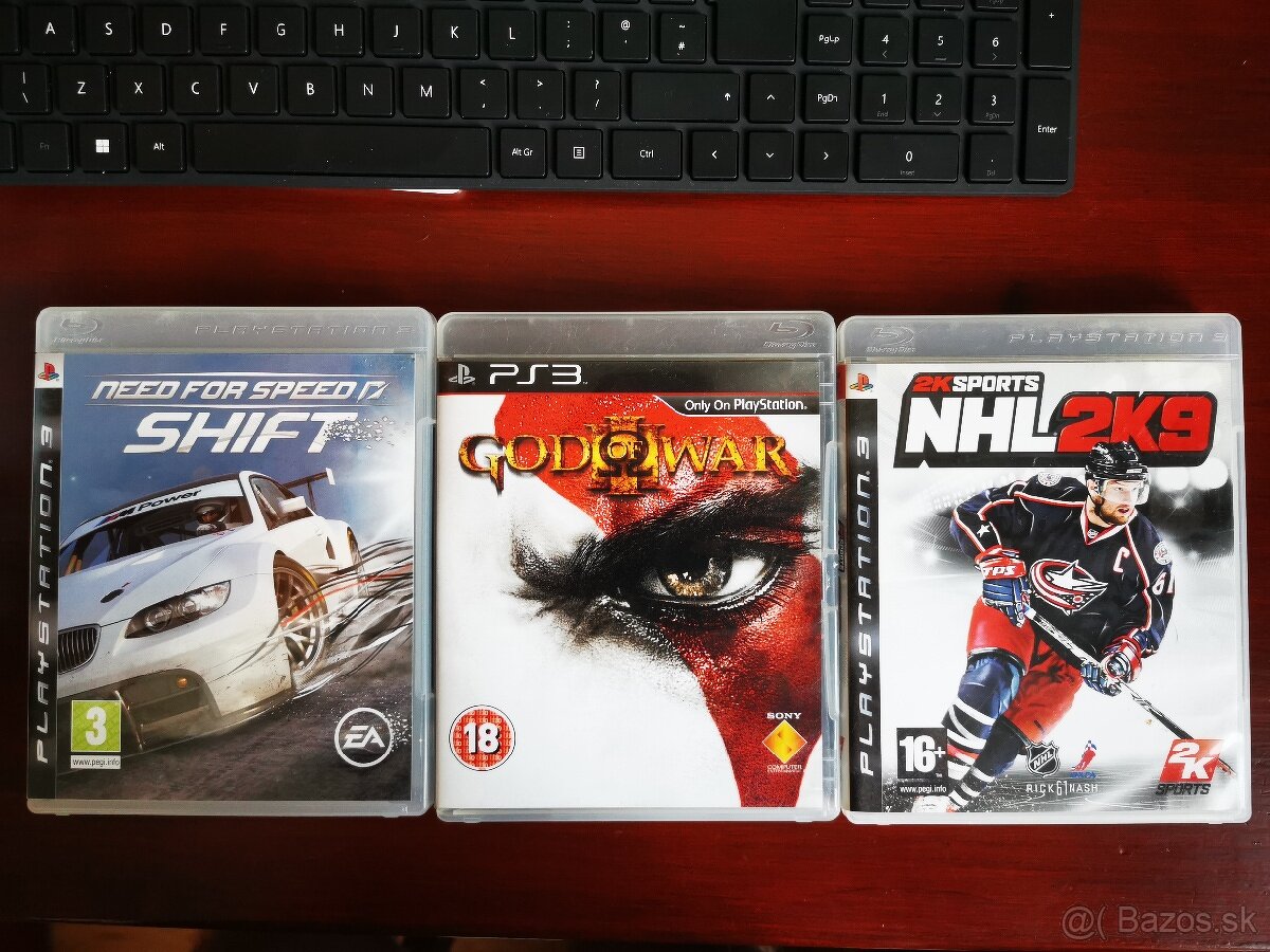 PS3 - God of War, NHL 2k9, NFS Shift