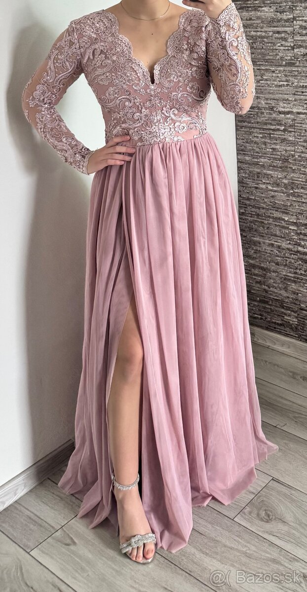 Ružové spoločenské šaty 36/S