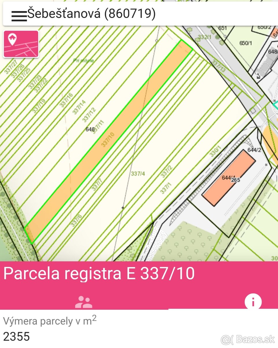 Pozemok Šebešťanová Jasenica