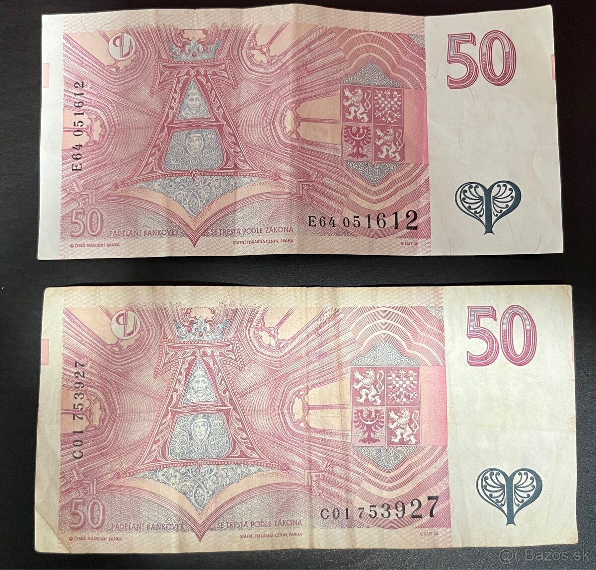 50 Českých korún - bankovky