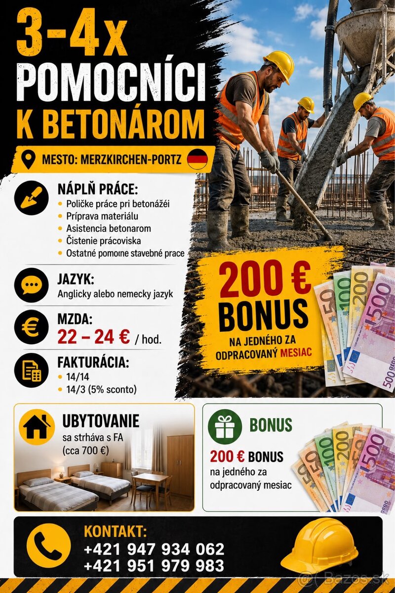 POMOCNÍK K BETONÁROM 🇩🇪