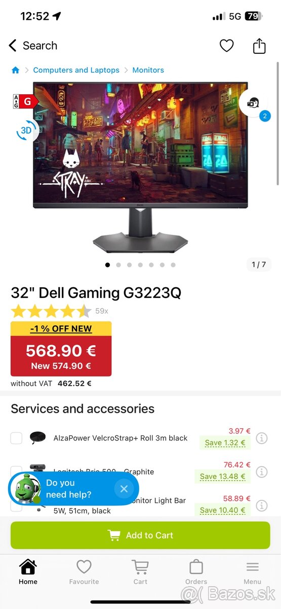 DELL herný monitor 32, 4k uhd