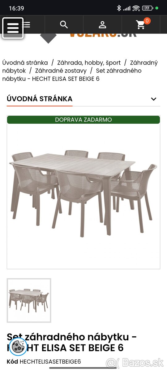 Záhradný set
